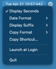 ZuluBar settings menu